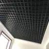 Grelha preta teto grão de madeira preto grelha de alumínio teto teto plástico grade de ferro material decoração Outdoor cabeçalho de porta
