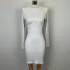 Ropa de Mujer Tk Sudeste Asiático Transfronteriza Vestido Bodycon Sexy que Favorece la Figura con Cuello Alto y Fruncidos para Mujer