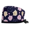 Gorro Quirúrgico Estampado de Algodón Ajustable Bolsa para Cabello Largo de Mujer Gorro Dentista Clínica Dental Gorro Esmerilado Comercio Exterior para Hombres