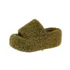Pantuflas de exterior para mujer 2026 otoño e invierno nueva moda, de plataforma de tacón alto con suela gruesa estilo Birkenstock peludas para alargar las piernas para mujer