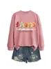 El otoño es mi favorito Amazon eBay sitio independiente moda versátil mujer cuello redondo manga larga sudadera