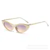 Gafas de sol metálicas con montura pequeña estilo ojo de gato, personalizadas, de estilo europeo y americano, para mujer, gafas de sol de moda retro de alta gama