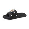 Sandalias de verano EVA de nuevo estilo transfronterizo estilo Chanel con pedrería para mujer, zapatos planos de playa modernos para exteriores e interiores