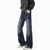 Calça Jeans Streetwear Americana Spicy Girl Leve Y2K para Homens e Mulheres Outono Skinny Estreita Desconstruída Bordada Rebitada de Perna Reta