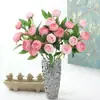 Flor artificial camelia flor falsa europea rosa de té Lulian flor de mesa decoración del hogar boda outlet de fábrica de flores artificiales