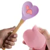 Cuchara de Silicona con Mango de Madera Creativo en Forma de Corazón Hecha a Medida de Fábrica para Cocina Casera, Cuchara para Ollas Antiadherentes