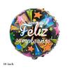 Globo de Película de Aluminio de 18 pulgadas Feliz Cumpleaños Español Transfronterizo Arreglo de Cumpleaños Español Globo Decorativo