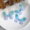 Pacote com 3 Borboletas de Tule 3D de Camada Dupla de 5cm para Acessórios de Cabelo DIY Feitos à Mão, Materiais de Decoração, Brincos de Maquiagem Facial Estilo Antigo Hanfu