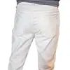 2026 Verão Transfronteiriço Masculino Roupa Retro Calça Branca com Contraste de Cor Moda Versátil Jeans High Street Em Estoque Tendência
