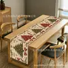 Caminho de Mesa Tema Natalino Retro Americano Árvore de Natal Vermelha e Verde Tecido Floral Jogo Americano Decoração de Mesa para Jantar em Família
