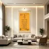 Nueva Edición Instrucciones Familiares de Zeng GuofanReglas Familiares: No te levantes temprano, todos los asuntos se descuidarán. Caligrafía y Pintura para la Inspiración. Pintura de Pared en Lienzo al Óleo de Madera Maciza