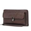 Carteira Longa Masculina Nova Posição para Vários Cartões Fivela com Zíper Retrô Grande Capacidade Carteira para Celular Bolsa de Mão Multifuncional