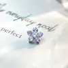 Aretes de Flor de 5 Pétalos Super Brillantes de Aleación de Titanio F136 con 6 Diamantes G23 Titanio Rosca Interna Zirconia Piercing para Labio Piercing para Lengua Joyería