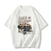 Camisa de Algodão Puro Estilo Retrô Americano Manga Curta Oversized para Mulheres Verão Tendência Marca Solta Estilo Bf Hong Kong Top Grande