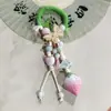 Colgante Original de Bolso de Cerámica Hecho a Mano de Yuan Xiaohong, Adorno de Borla Tejida con Cuerda de Jingdezhen, Accesorio de Bolso Artístico de Nicho