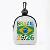 Bolsa de Almacenamiento para Auriculares con Cable, Bolsa de Transporte Portátil, Tarjetero, Billetera para Monedas, Copa Mundial de Fútbol Transfronteriza 2026, Bandera Nacional