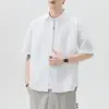 Camisa de manga corta holgada para hombre, nueva de 2026 para verano, ropa de trabajo casual, top fino para hombre, chaqueta camisa de verano moderna