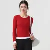 Directo de Fábrica Gama Alta Ropa Deportiva Otoño e Invierno Yoga Tencel Lyocell Bloques de Color Falso Dos Piezas Capa Base para Viajar