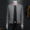 Moda Europeia 2025 Primavera Nova Moda Masculina Casual Jaqueta Xadrez com Gola Baseball