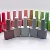 Botella de Vidrio Personalizada de 12-14 ml para Esmalte de Uñas Pegamento para Uñas Botella Vacía para Reenvasado con Tapa y Pincel Botella para Reenvasado de Cosméticos