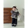 Jaqueta infantil acolchoada de algodão para meninas, outono e inverno, quente e grossa, estilo coreano, casaco de algodão floral com gola redonda, tema floresta para bebê menina