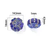 Cuentas de Vidrio Checo con Diseño de Flor de Ciruelo Pintada en Oro de 14 mm, Cuentas Sueltas de Flor de Cinco Pétalos con Agujero Central, Materiales para Pulsera de Cuentas Hecha a Mano y Pasador de Pelo