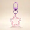Hebilla de Puerta de Estrella de Cinco Puntas Transparente Acrílica Color Macarrón Hebilla Colgante Accesorios de Cuentas Llavero de Dibujos Animados