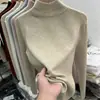 Suéter Tricot Angorá Branco Gola Alta Meia Manga Feminino Outono Inverno Slim Fit Simples Camisa Base Estilo Coreano