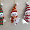 Muñeco de nieve de cristal blanco navideño Luz LED a batería Decoración de regalo Colgante con bola acrílica luminosa de dibujos animados