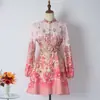 Otoño Nuevo Posicionamiento Australiano Estampado Elegante Vacaciones Cintura Elegante Adelgazante Falda Exquisita de Botón Único con Cinturón