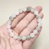 Pulseira de Jade Verde Natural Tianshan para Mulheres, Pulseira de Contas Redondas de Jade Branco Seda Dourada de Xinjiang com Padrões de Flores Flutuantes, Fornecimento Atacadista para Transmissão ao Vivo