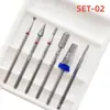 Traje de 6 piezas de cabezales de molienda de aleación de acero de tungsteno para arte de uñas, para quitar uñas, eliminar piel muerta, pre-procesamiento ruso, cabezal de esmeril para arte de uñas
