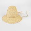 Chapéu de palha decorativo de cano alto com amarração de ráfia casual para primavera e verão, protetor solar para áreas externas