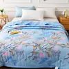 Colcha de habitación con aire acondicionado de verano, algodón lavado al agua, tamaño individual, adecuada para dormitorios de verano, tamaño matrimonial, estilo primavera/otoño, colcha pura y delgada