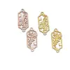 Colgante Floral Hueco Vintage Aleación Electrochapada Accesorios para Joyería DIY Conector de Pulsera Estilo Retro Artístico