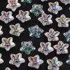 50 Piezas/Paquete Cuentas Sueltas de Acrílico con Recubrimiento de Color AB, Cuentas Coloridas con Recubrimiento de Flor de Cinco Pétalos Puntiagudas para Accesorios de Pulsera DIY