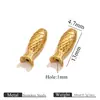 Acero inoxidable chapado en oro bola espaciadora de tubo de pescado de colores bote de dragón pulsera diy pulsera cuerda año tras año accesorios de repuesto accesorios de carpa koi