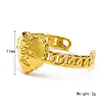 Estilo INS transfronterizo lujo ligero alta calidad variedad anillo abierto de acero de titanio femenino nicho temperamento anillo chapado en oro ajustable