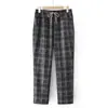 Pantalones Casuales a Cuadros de Primavera para Mamás de Mediana Edad, Pantalones de Pierna Recta Elegantes y Versátiles para Mujeres de Mediana Edad y Mayores, Adecuados para Primavera y Otoño