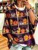 Sudadera con Capucha de Manga Tres Cuartos para Mujer 2026 con Estampado Digital 3D de Calabaza de Halloween Sudadera para Mujer
