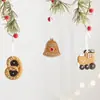 Decoração de Natal transfronteiriça, pingente de homem de gengibre em resina, bengala de gengibre pintada, meias, sinos, enfeites de árvore de Natal