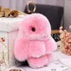 Juguete de Peluche de Conejo Adorable Color Escarcha de Imitación de Piel de Conejo Rex, Colgante para Bolso de Conejo, Llavero, Regalo de Cumpleaños