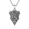 Collar con Escudo de Dragón Retro Europeo y Americano Transfronterizo, Joyería con Colgante en Relieve de Emblema de Pterosaurio Gótico Vintage para Hombre