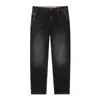 Pantalones Talla Grande High Street Jeans Rectos Desgastados Otoño Nuevo Retro Americano Elásticos Holgados Pantalones para Gordos para Hombre