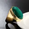 R0021-HK03 Anel Retro Elegante com Pedra para Homens e Mulheres em Aço Titânio Moda Simples Joia Retro Anel Anel