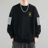 Sudadera para hombre 2025 otoño estilo americano holgada manga larga cuello redondo engrosada ropa deportiva pullover modelo moderno peso pesado