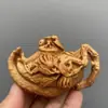 Asa de Calabaza Mano de Buda de Tuya Taihang Pie de Asa de Olla Madera Maciza Tallada Adornos para Tetera Accesorios de Mascota de Té de Escritorio Longitud 8cm