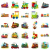50 Peças de Locomotiva de Trem Venda Quente Transfronteiriça Adesivos para Guitarra Caderno Adesivos Independentes DIY Impermeáveis Adesivos de Decoração para Manual