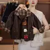 Chaqueta de Otoño para Niños 2026 Nueva Moda Versátil Chaqueta de Cuero Estilo Coreano para Niñas Casual Linda Muñeca Abrigo de Cuadros