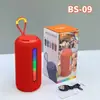 Nuevo BS-09 portátil luces RGB coloridas audio Bluetooth red doble bocina subwoofer altavoz de regalo portátil